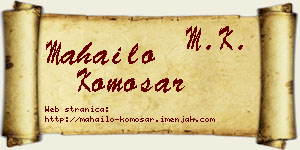 Mahailo Komosar vizit kartica